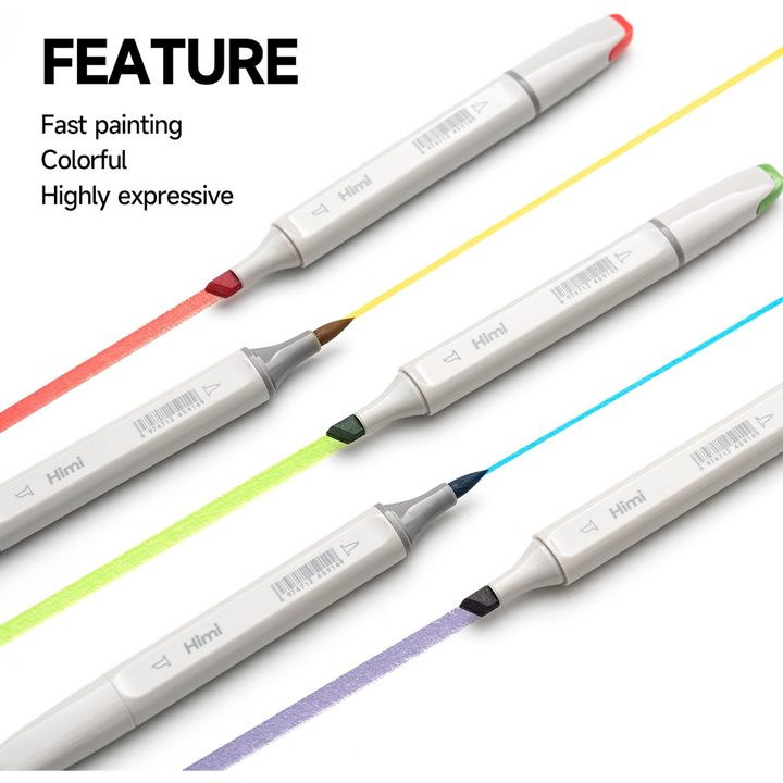 Himi Miya-CC Alcohol Marker Pen Set - Chisel and Fine Tip