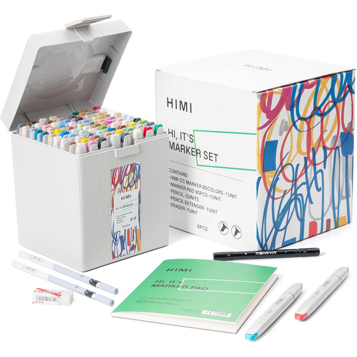 Himi Miya-CC Alcohol Marker Pen Set - Chisel and Fine Tip