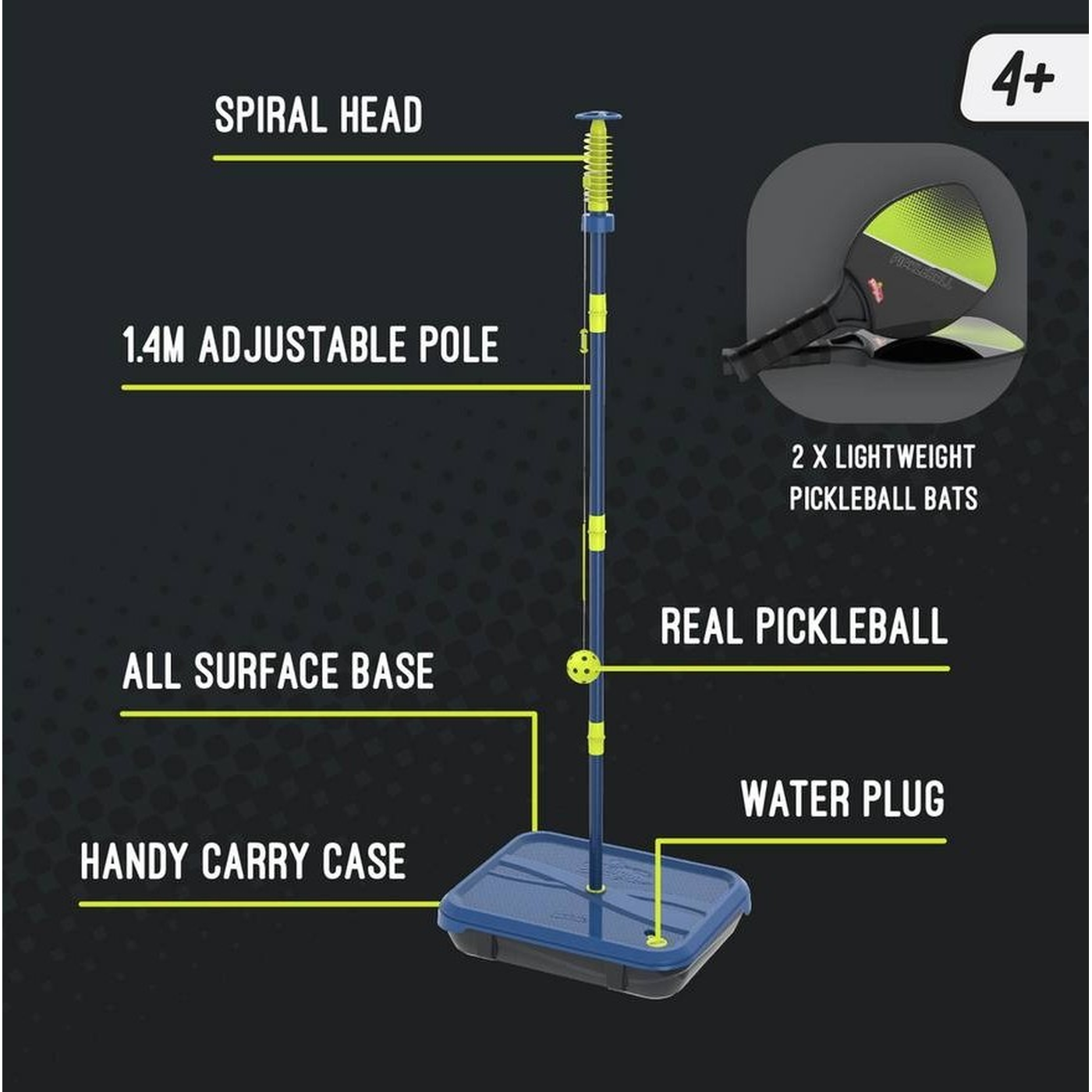 Moki All Surface Swingball Pickleball Moki All Surface Swingball Pickleball