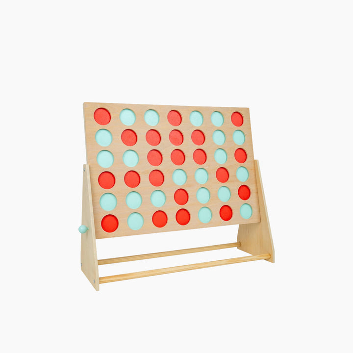 Giant wooden 4 in a row game crafted from FSC-certified wood
