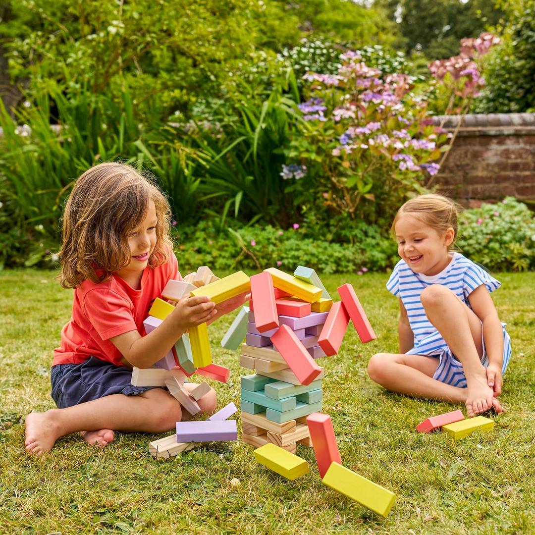 Mookie TP wooden giant tumble tower lawn game