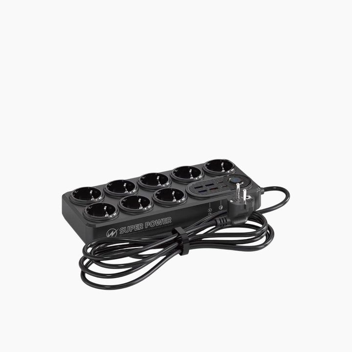 MOXOM Power Strip 2500W with 8 Sockets, 2 PD Ports &amp; 3 USB Ports - 2 m
