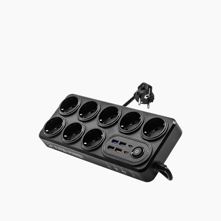 MOXOM Power Strip 2500W with 8 Sockets, 2 PD Ports &amp; 3 USB Ports - 2 m