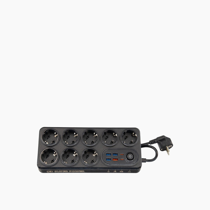 MOXOM Power Strip 2500W with 8 Sockets, 2 PD Ports &amp; 3 USB Ports - 2 m