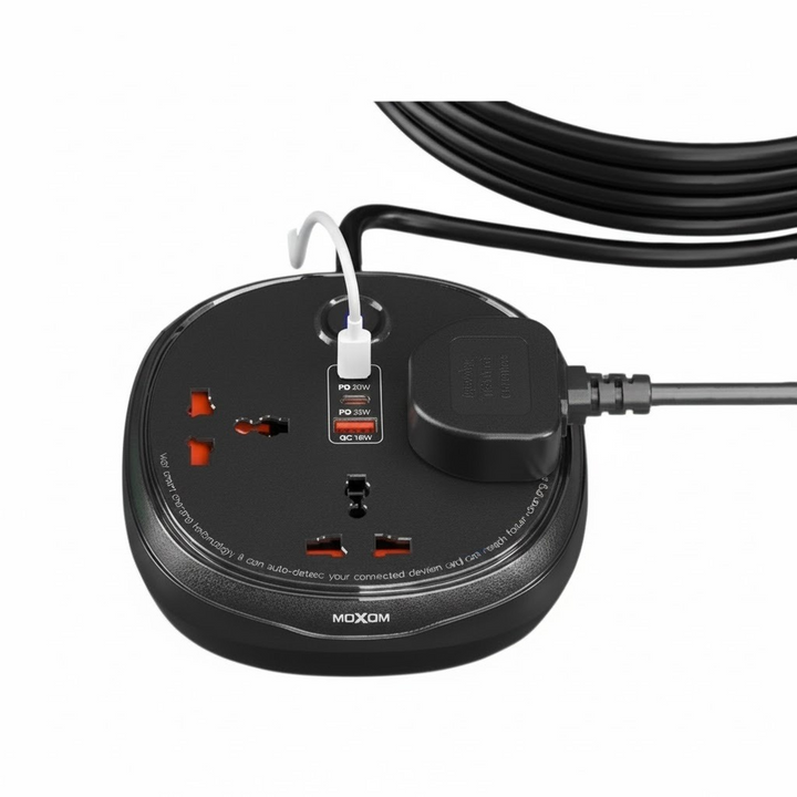 MOXOM 6-in-1 Charging &amp; Power Socket with 3 m Cord