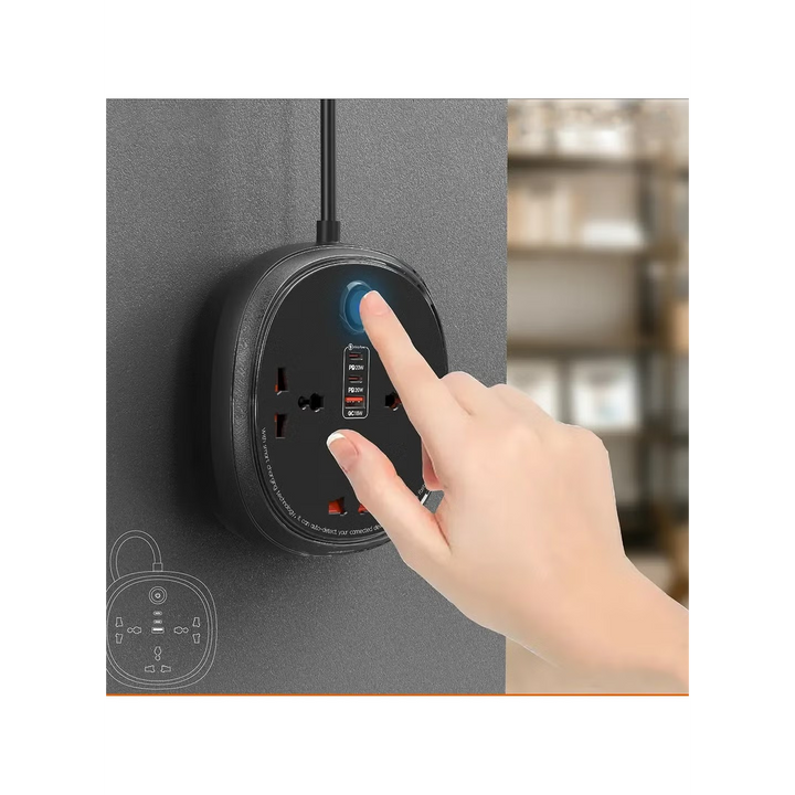 MOXOM 6-in-1 Charging &amp; Power Socket with 3 m Cord