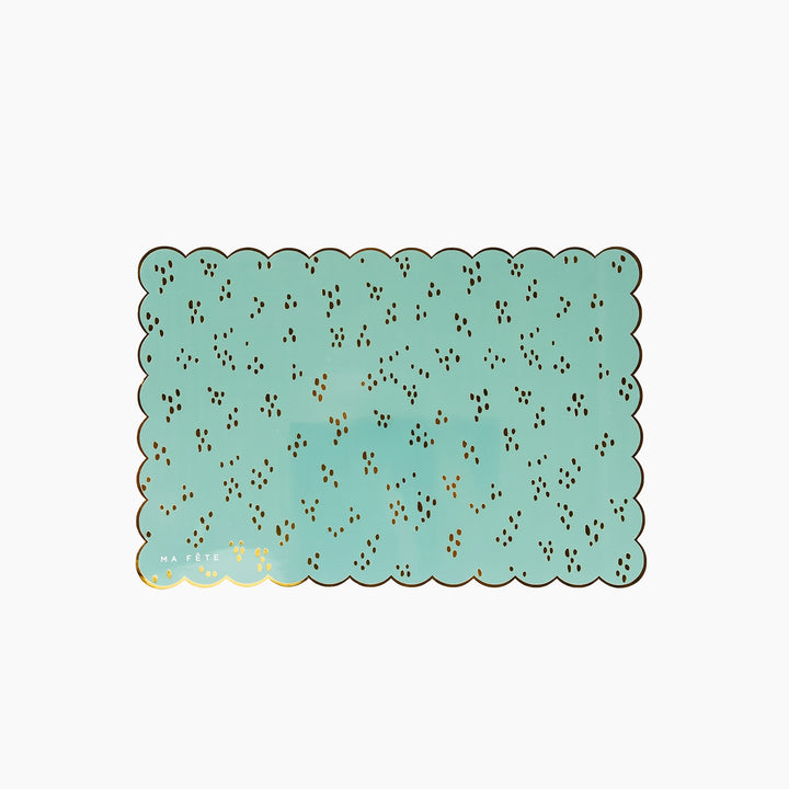 Ma Fete Fun Fair Paper Placemats Two Shades of Blue - Set of 4
