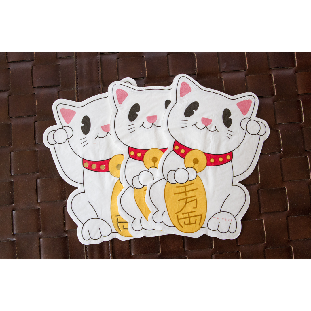 Ma Fete Lucky Cat Napkins - Set of 24
