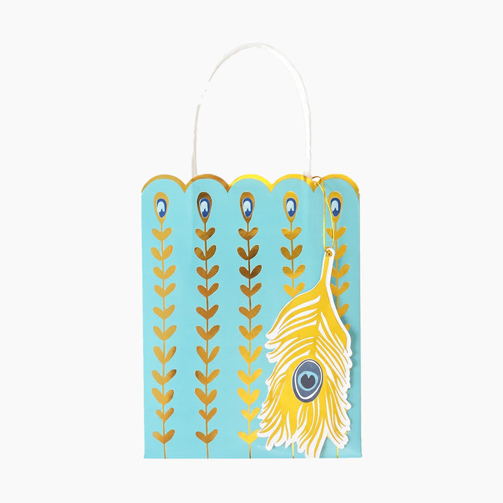Ma Fete Peacock Feather Gift Bag - Set of 4