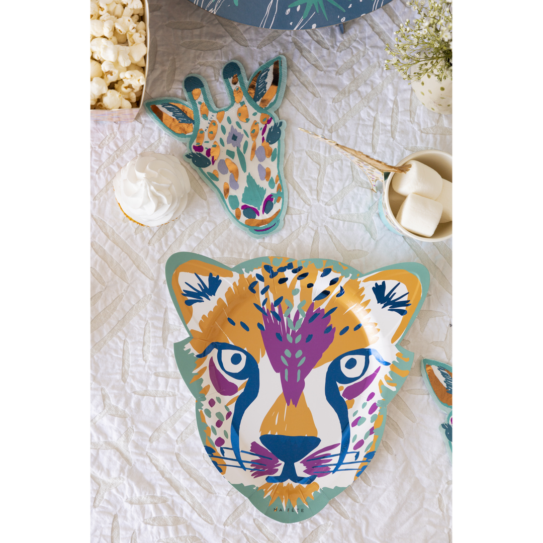 Ma Fete Safari Cheetah Plates - Set of 8
