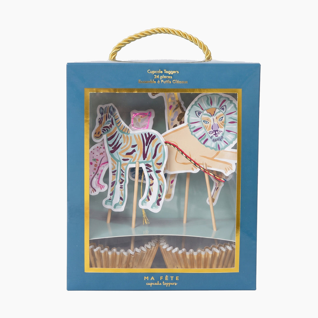 Ma Fete Safari Cupcake Toppers - Set of 16