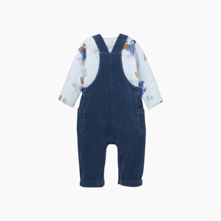 Elegant Baby Magical Adventure Muslin Print Top Corduroy Overall