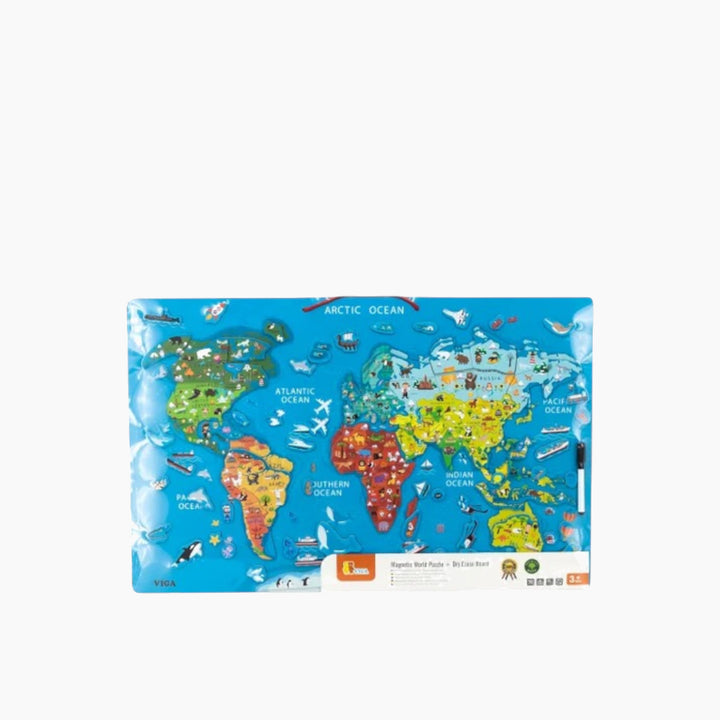 Viga magnetic world puzzle dry erase board for interactive play