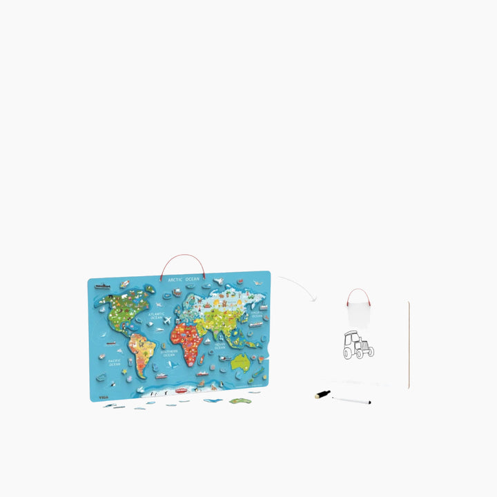 Viga magnetic world puzzle dry erase board for interactive play