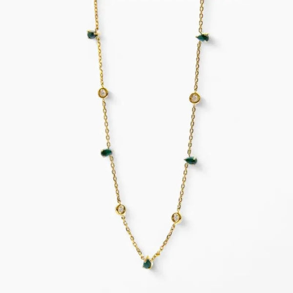 Malachite Diamond Teardrop Choker