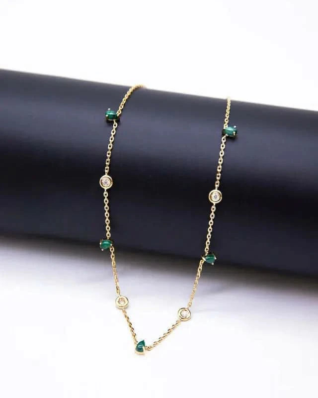 Malachite Diamond Teardrop Choker 3