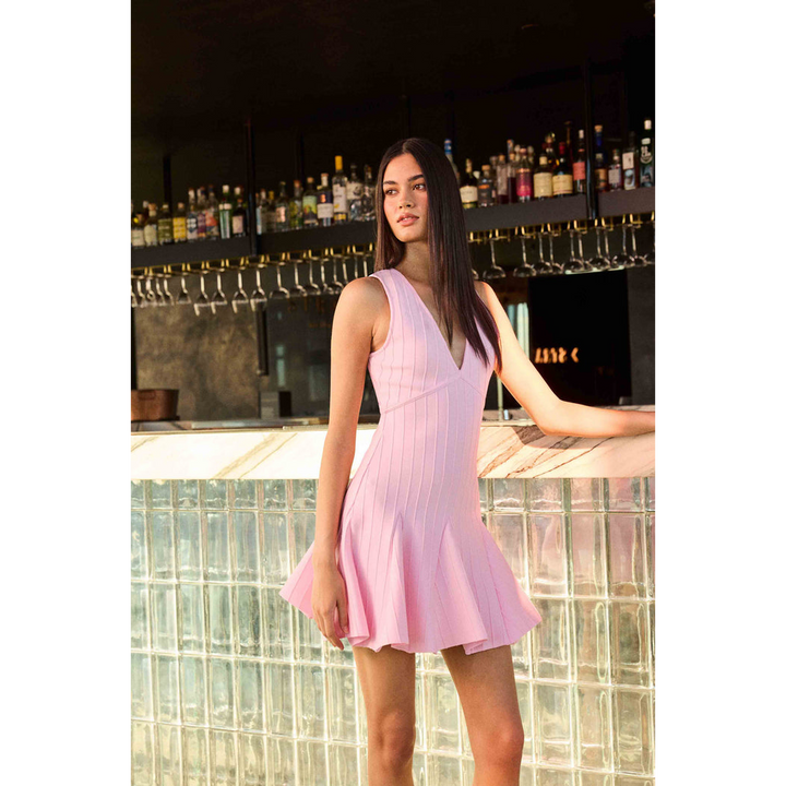 Elliatt Marla V-Neck Mini Dress in Pink