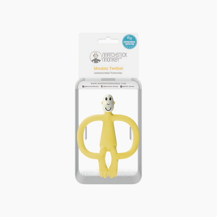 Matchstick Monkey No Tail teething toy in yellow