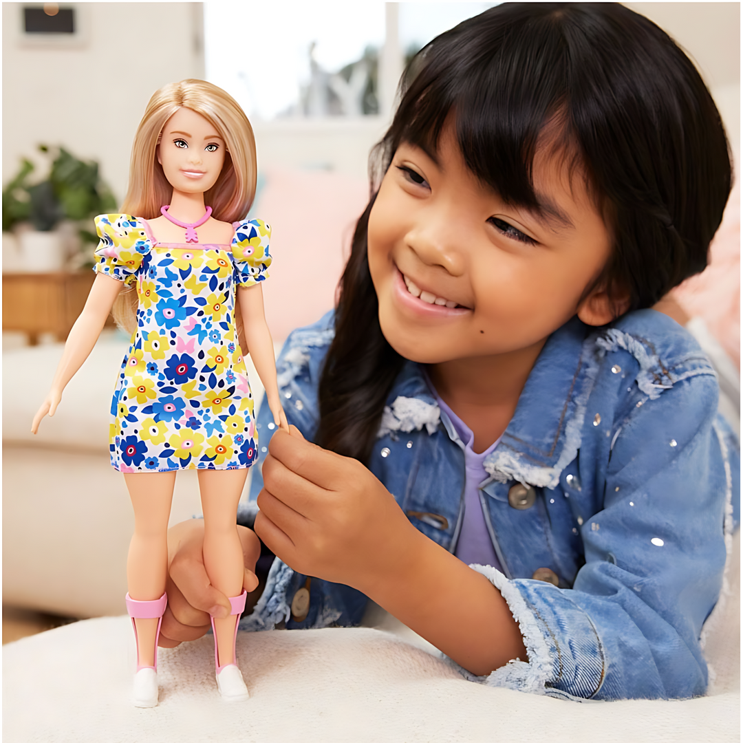 Mattel Barbie Fashionistas Doll With Down Syndrome Wearing Floral Dress