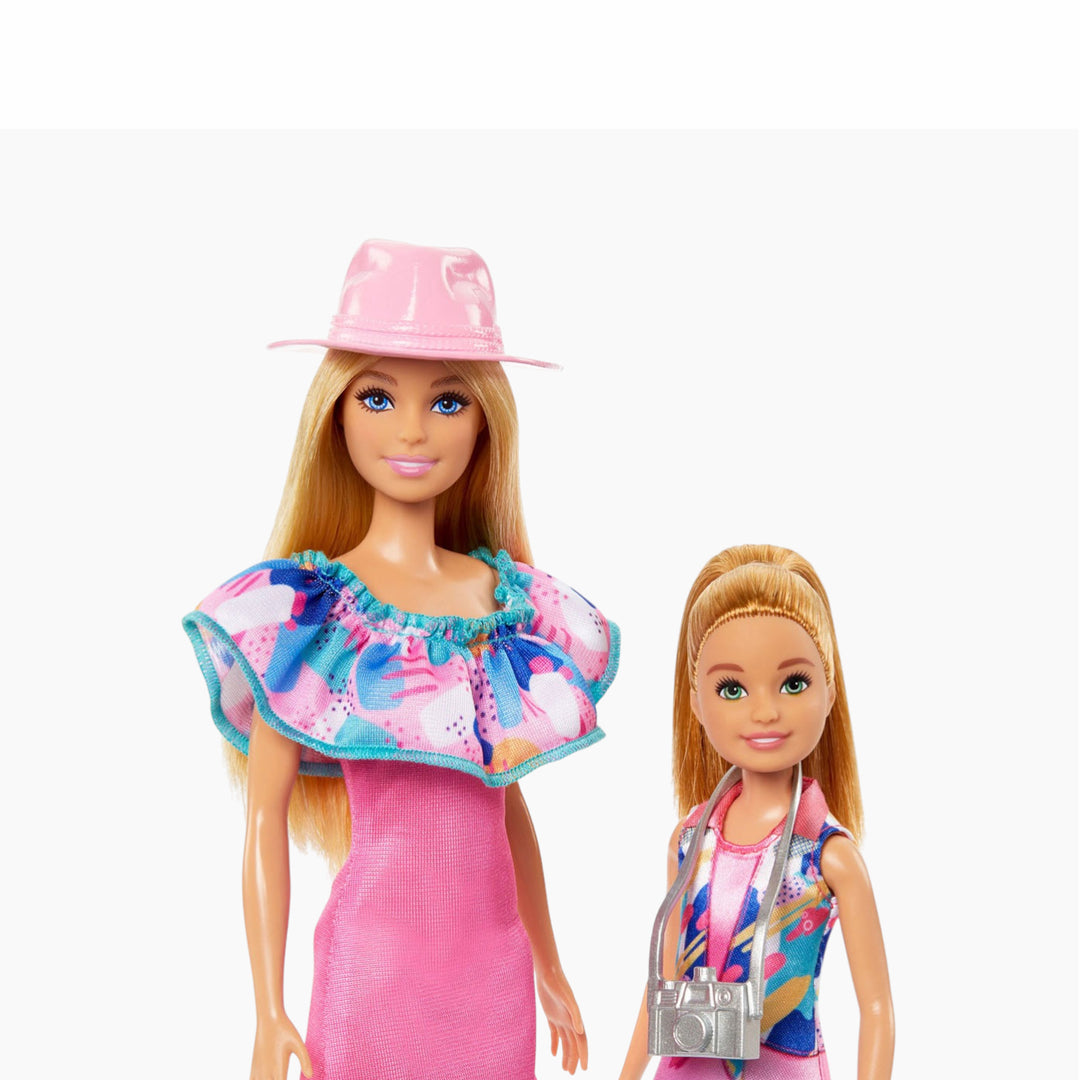 Mattel Barbie &amp; Stacie Doll Set With 2 Pet Dogs &amp; Accessories Dolls With Blonde Hair &amp; Blue Eyes Summer Clothes