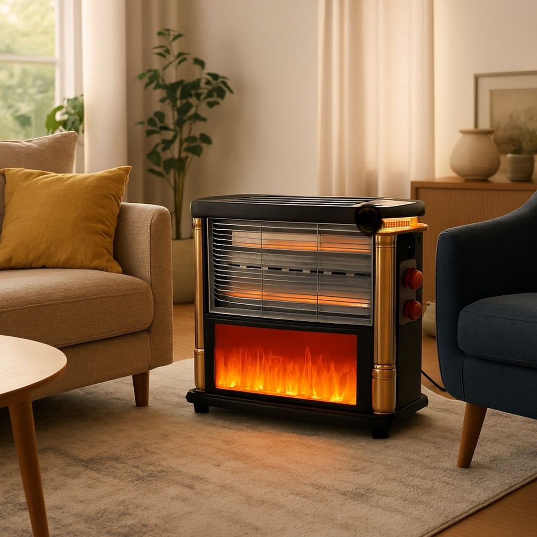 Max Top Two-Sided Heater with Fireplace Look, 1500W