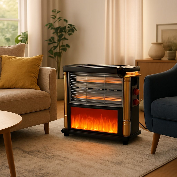 Max Top Two-Sided Heater with Fireplace Look, 1500W