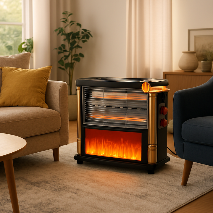 Max Top Two-Sided Heater with Fireplace Look, 1500W