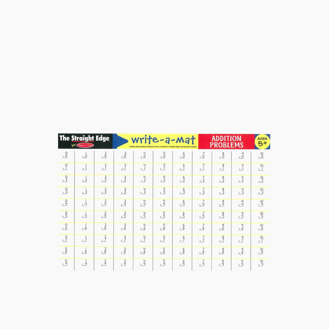 Melissa &amp; Doug addition write-a-mat educational toy for interactive play