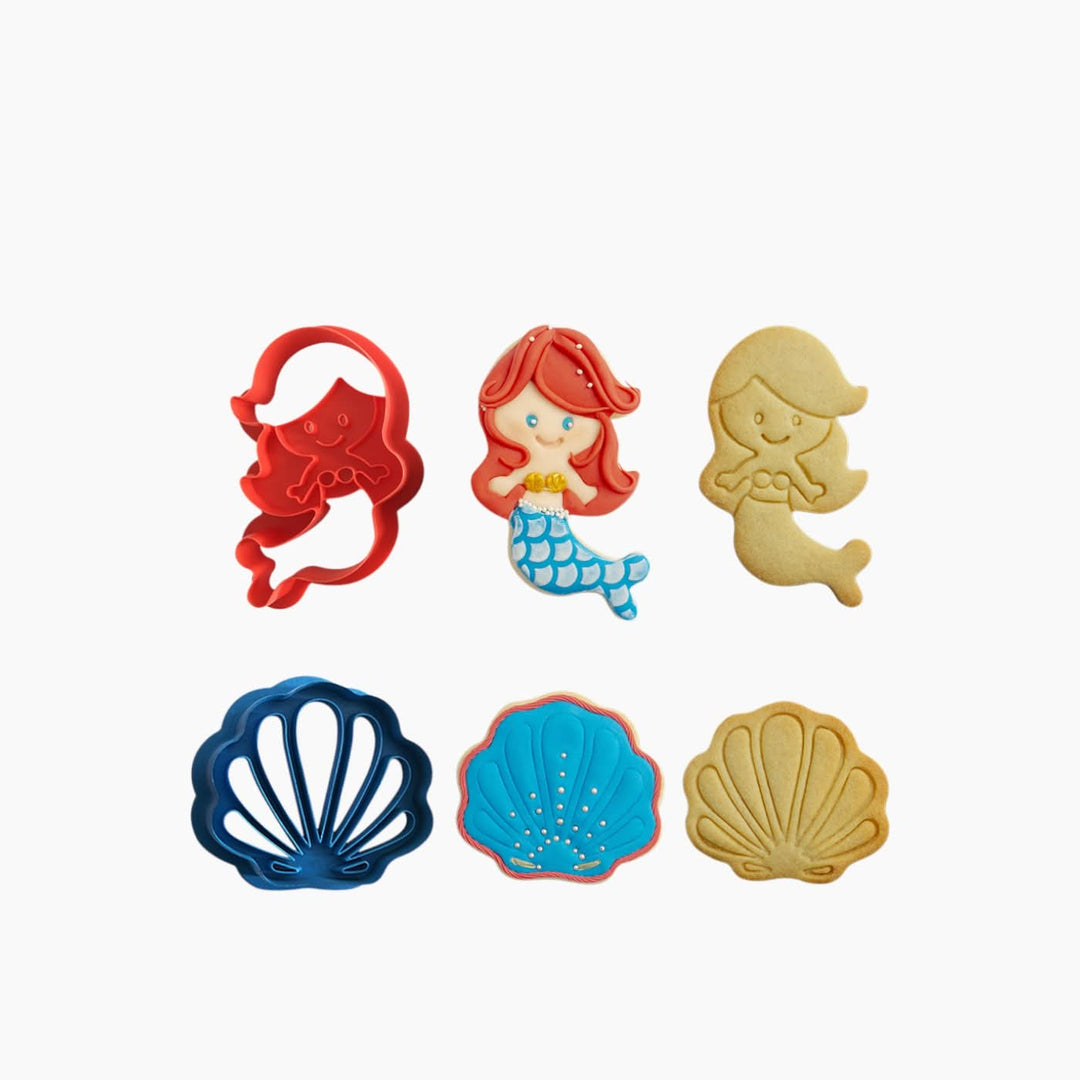 Decora Mermaid &amp; Shell Cookie Cutters - HUNA