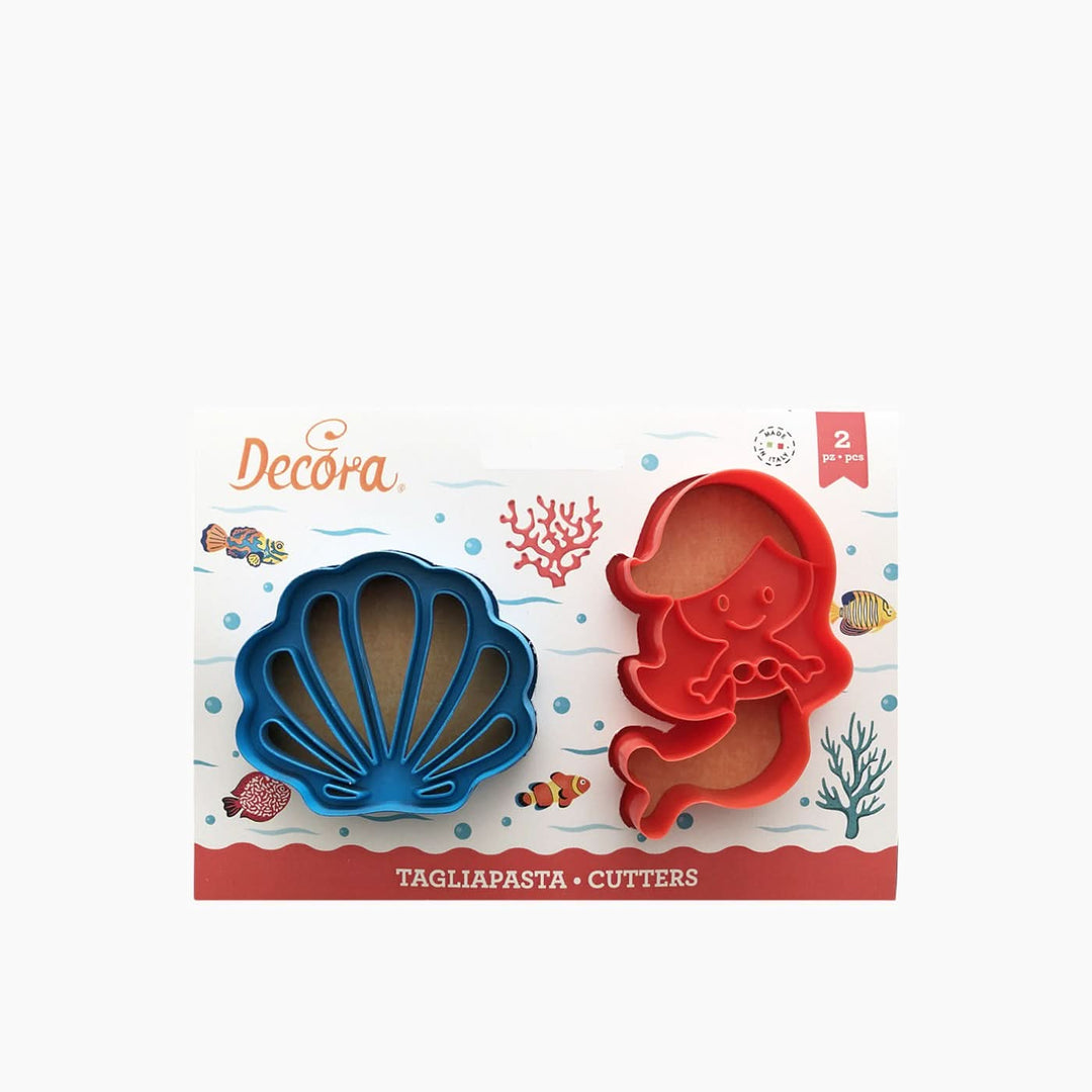 Decora Mermaid &amp; Shell Cookie Cutters - HUNA