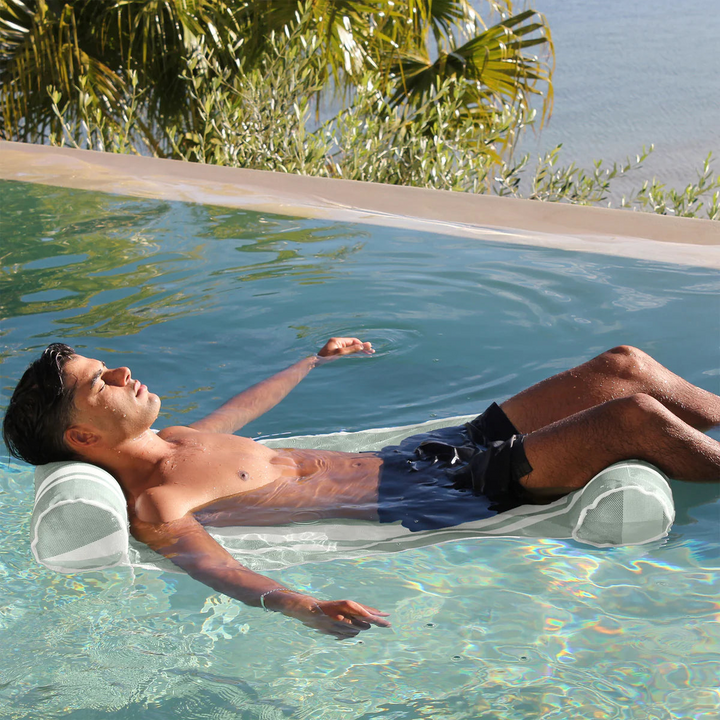 SunnyLife mesh hammock float with stripe pattern