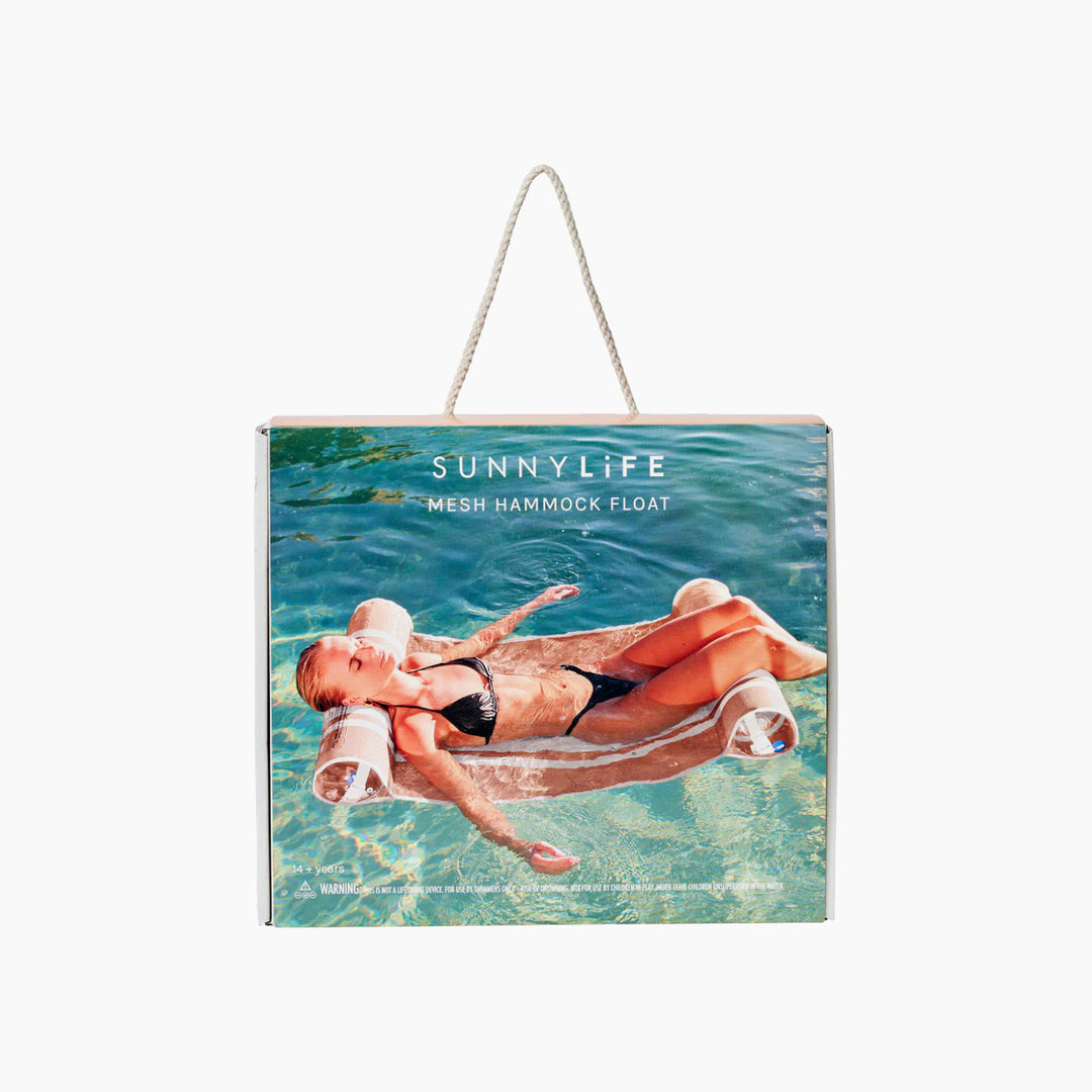 SunnyLife mesh hammock float with stripe pattern