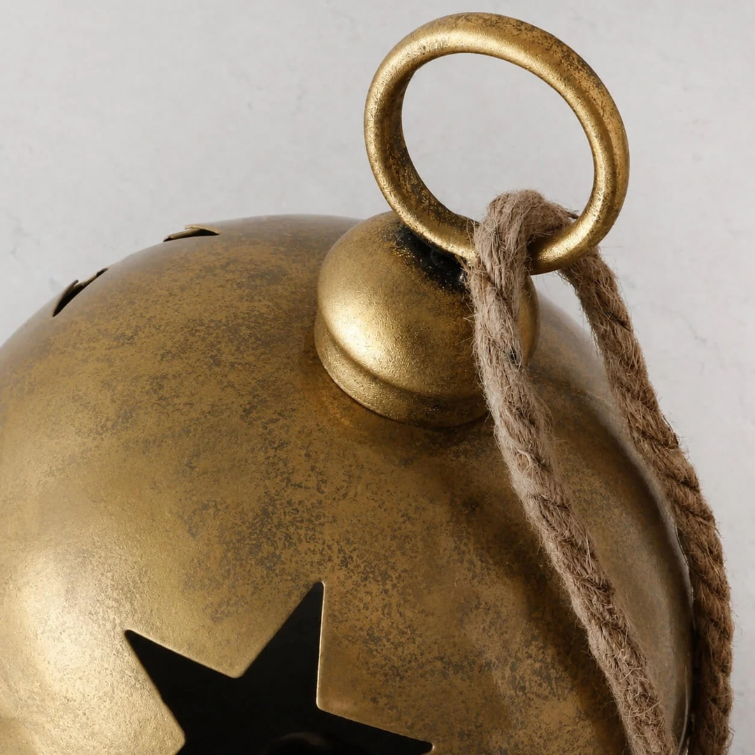 Metal Gold Decorative Bell W|rope - 20cm