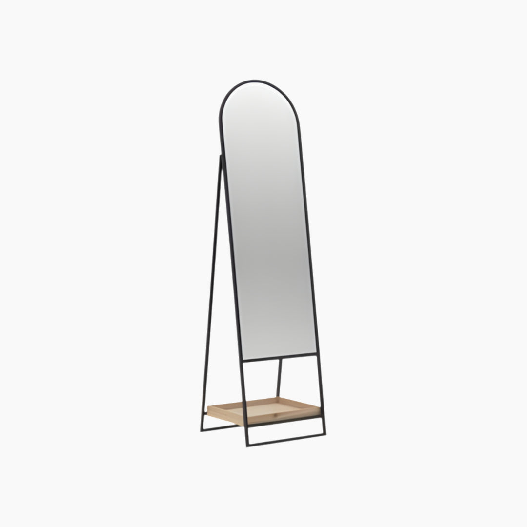 Inart Metal wooden floor mirror