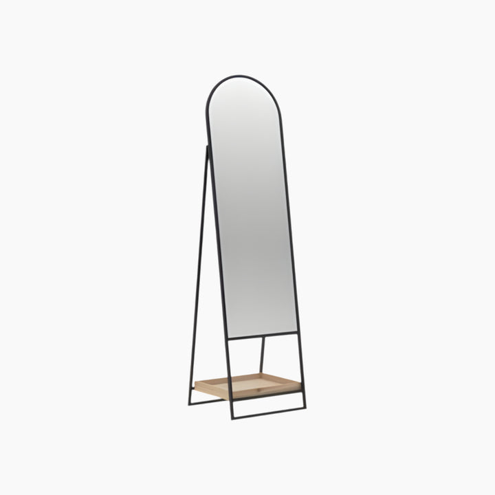 Inart Metal wooden floor mirror