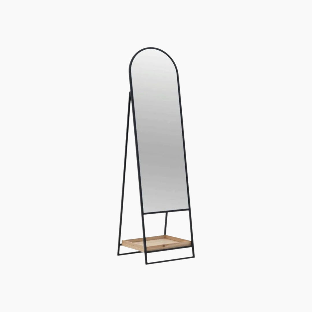Inart Metal wooden floor mirror