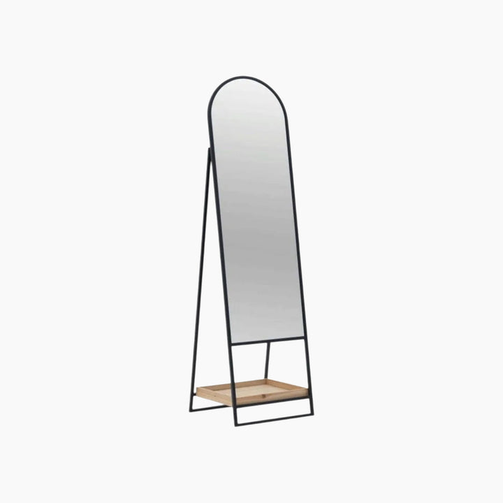 Inart Metal wooden floor mirror