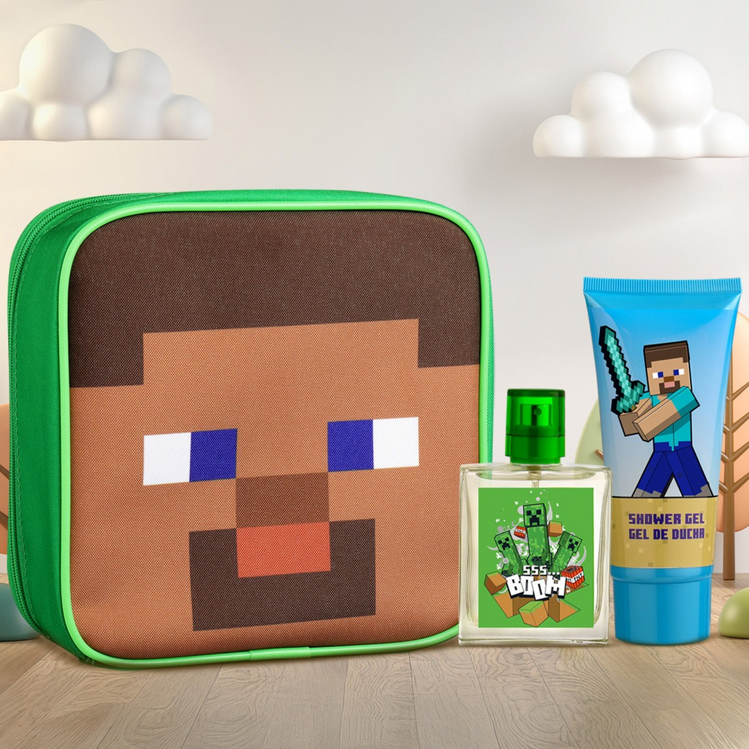 Air-Val Minecraft Neceser EDT 50Ml + Shower Gel 100Ml Gift Set For Kids