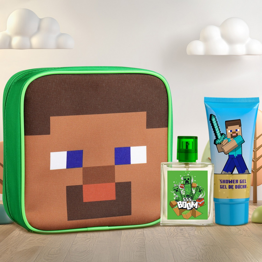 Air-Val Minecraft Neceser EDT 50Ml + Shower Gel 100Ml Gift Set For Kids