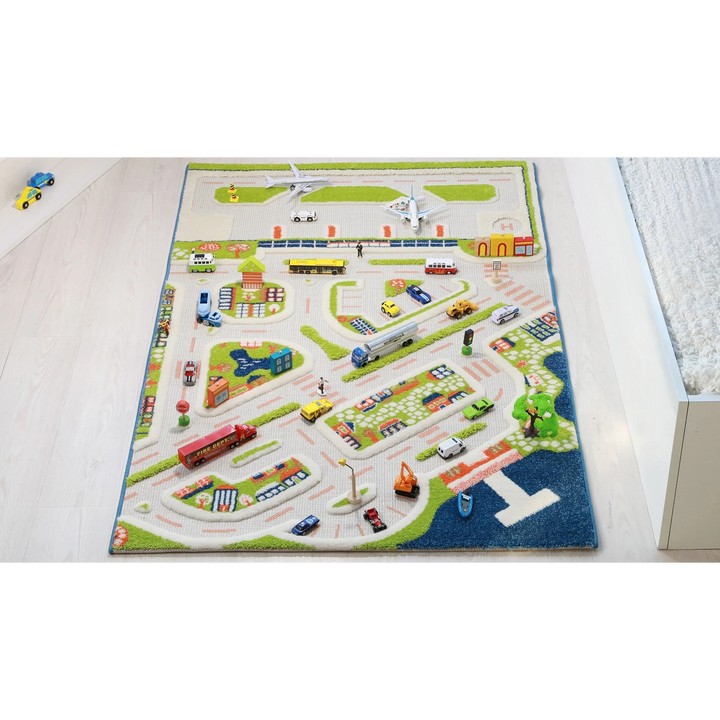 IVI World Mini City Play Rug with 3D design