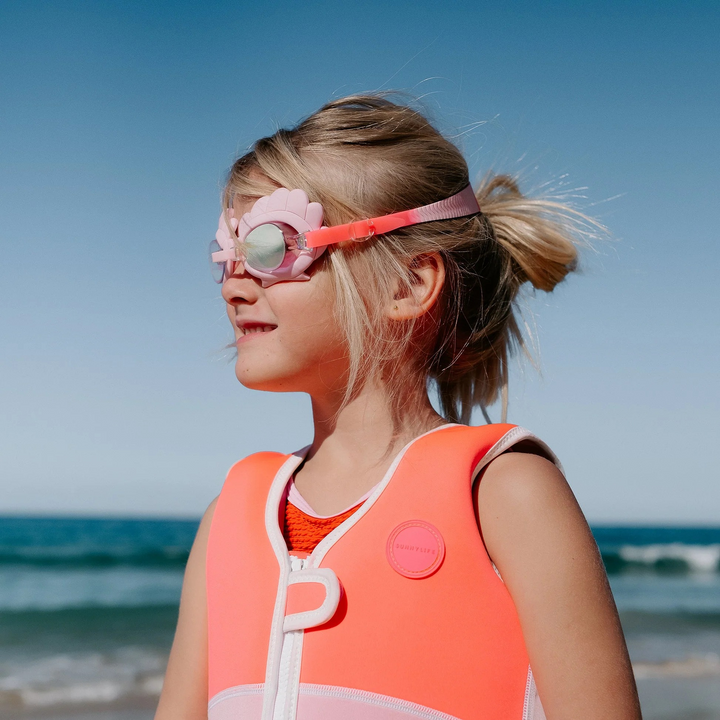 نظارات سباحة صغيرة SunnyLife ميوزيكال حورية البحر فراولة نيون