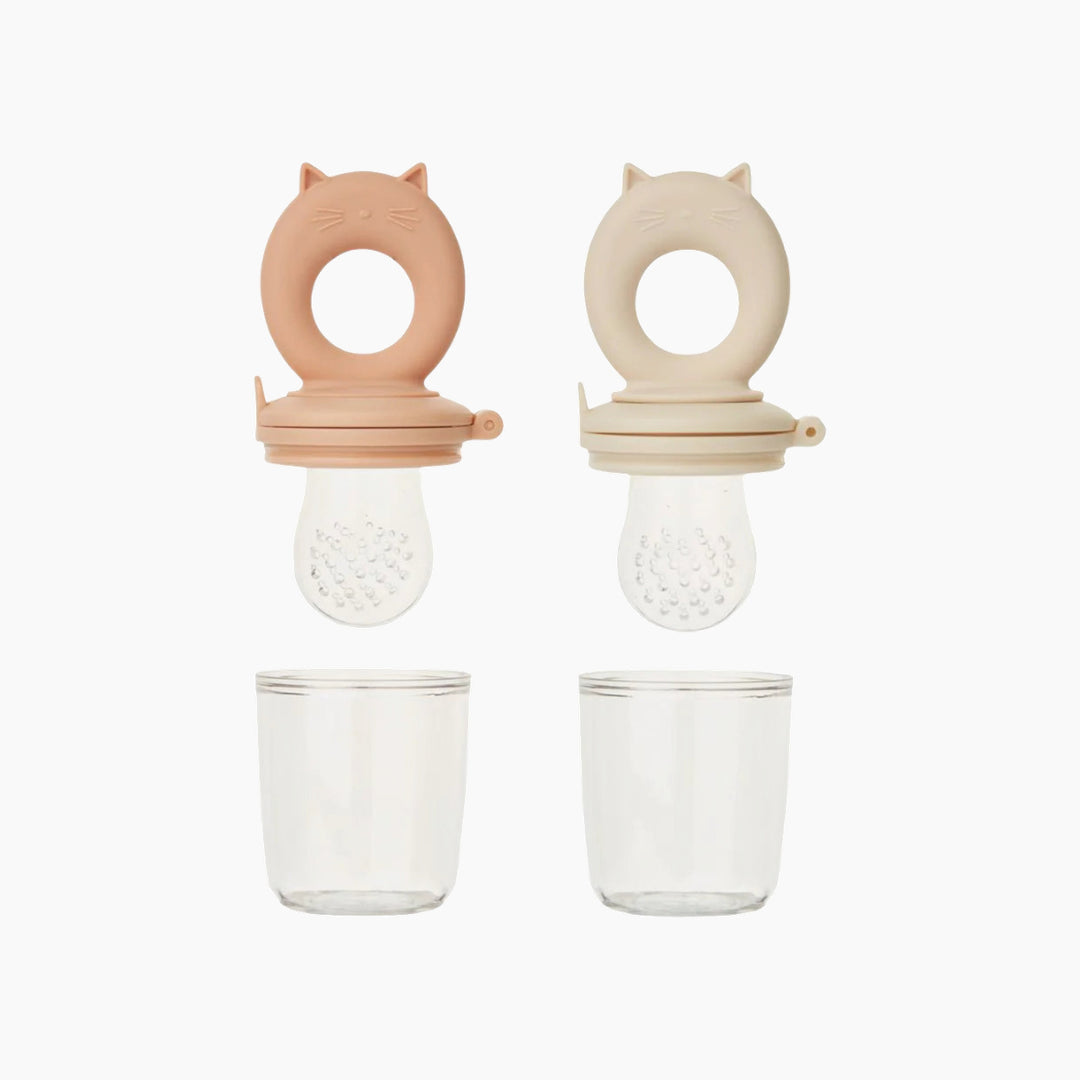 Liewood Miranda Cat Food Feeder 2-pack with integrated teether