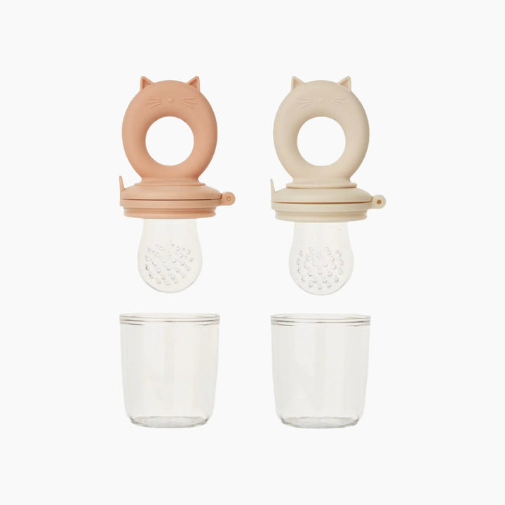 Liewood Miranda Cat Food Feeder 2-pack with integrated teether