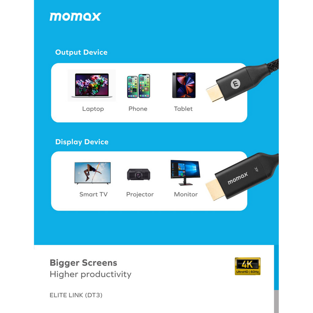Momax Elite Link USB-C to HDMI 4K Cable 2m