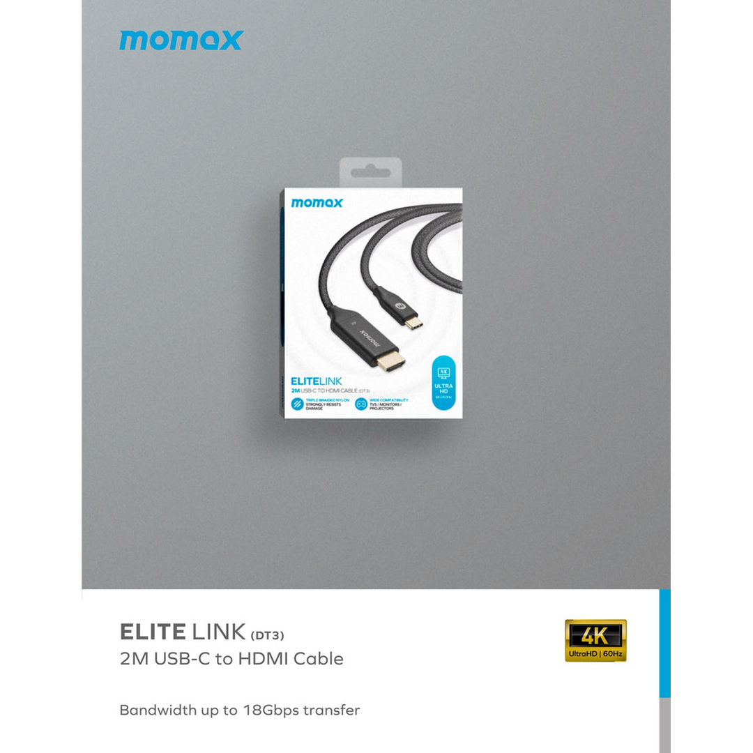 Momax Elite Link USB-C to HDMI 4K Cable 2m