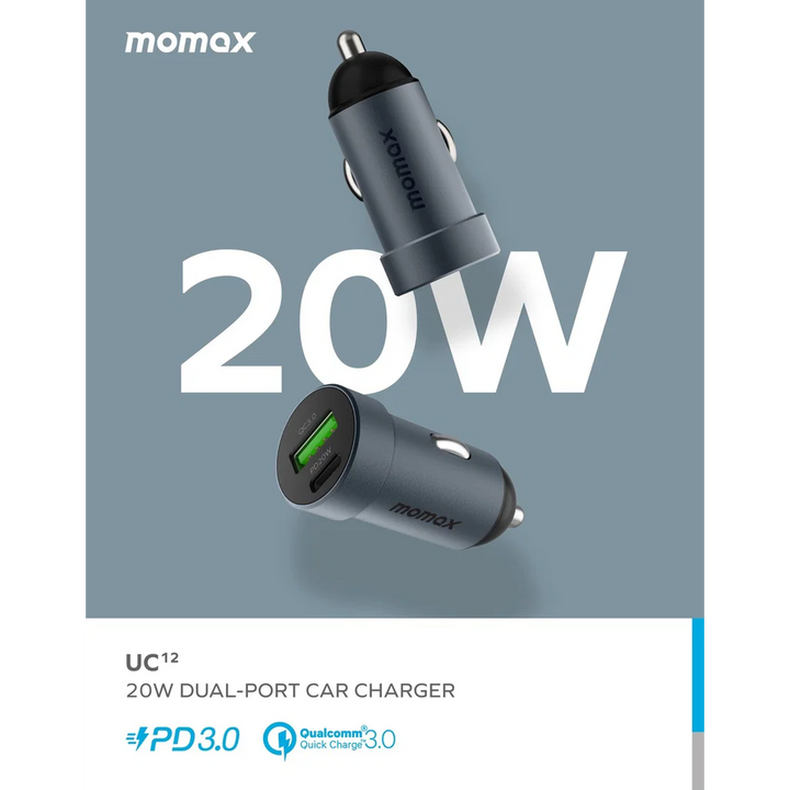 Momax UC12 20W Dual-Port Car Charger