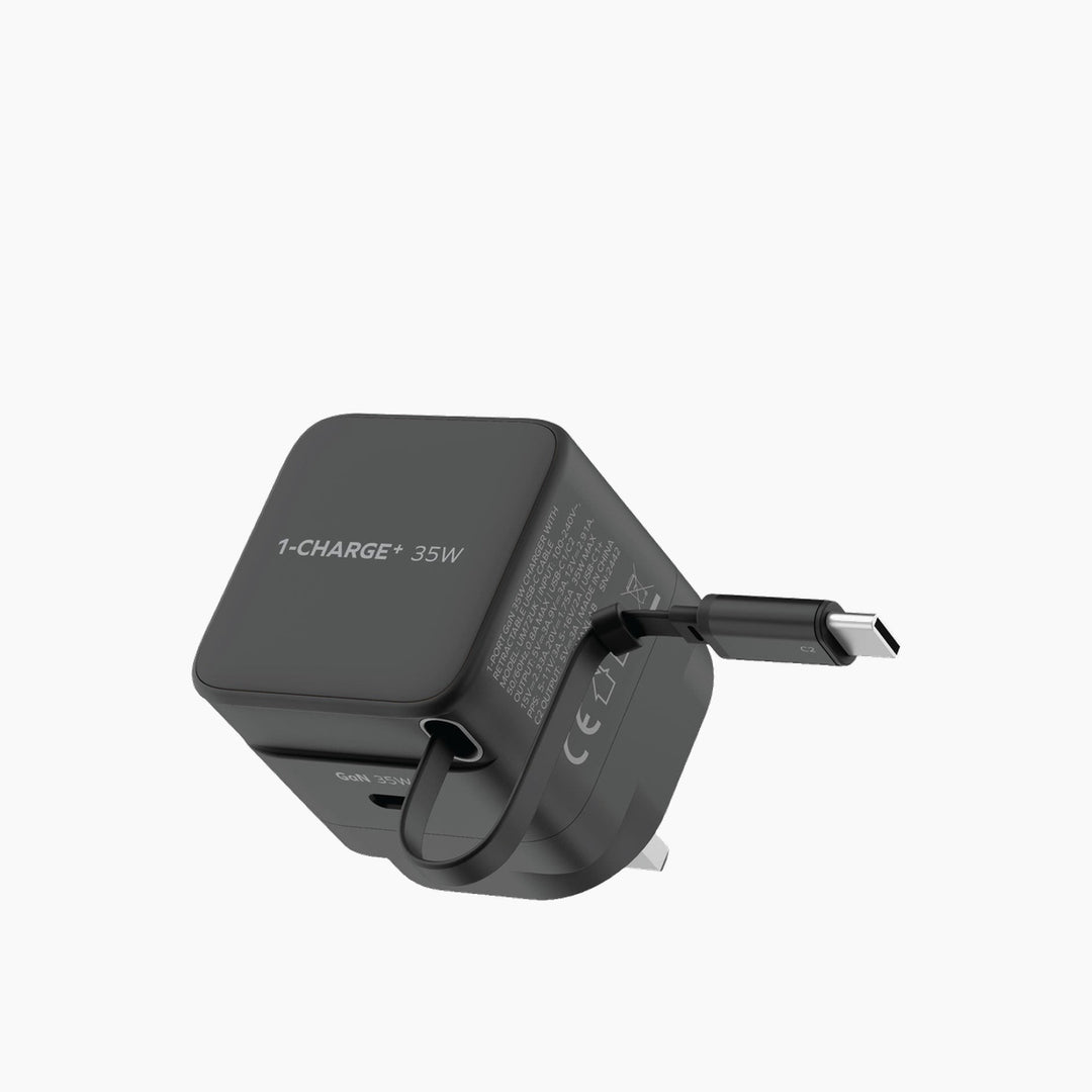 Momax 1-Charge GaN 35W Charger (Built-In Cable)