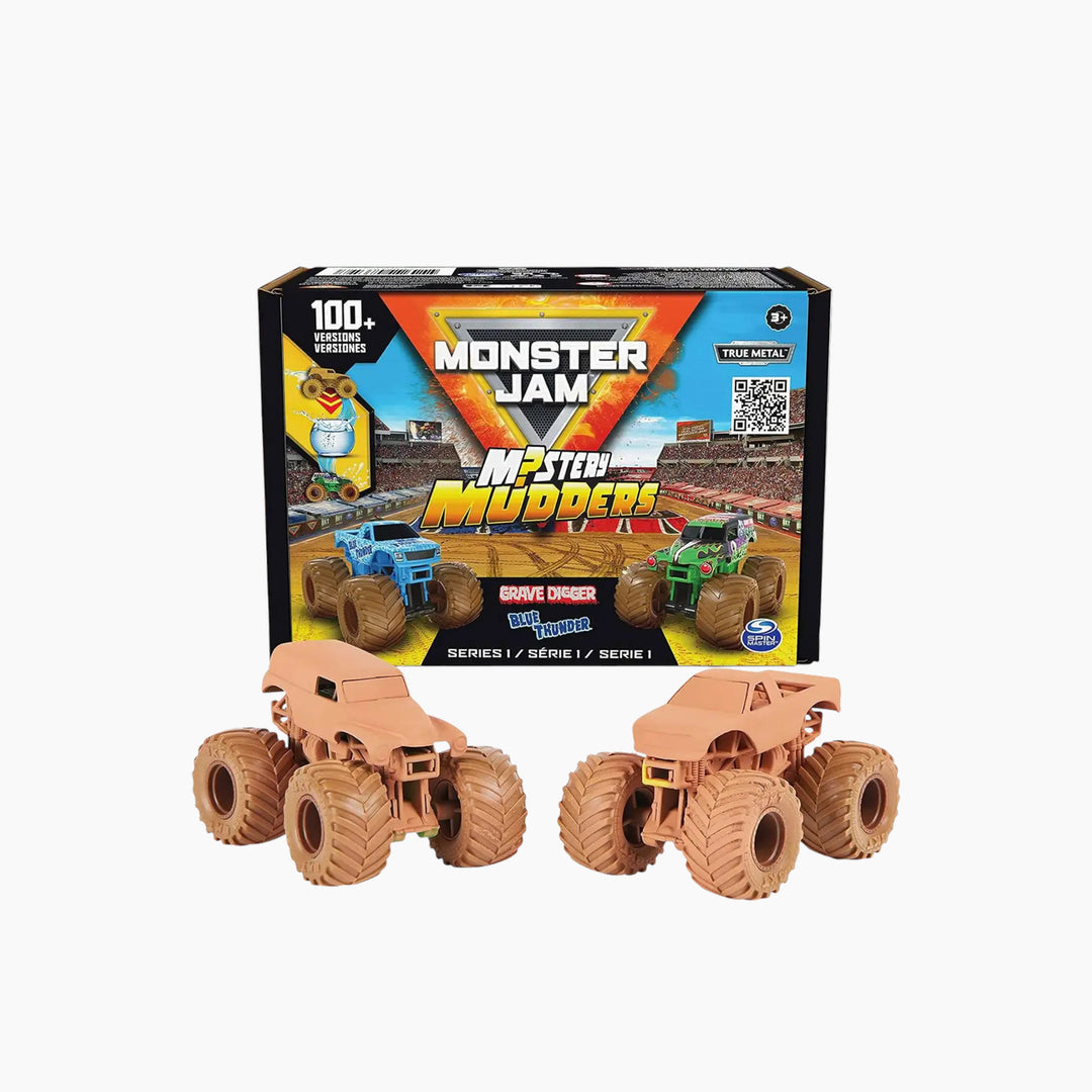 Spin Master Monster Jam Mystery Mudders Grave Digger &amp; Blue Thunder Mystery 2-Pack