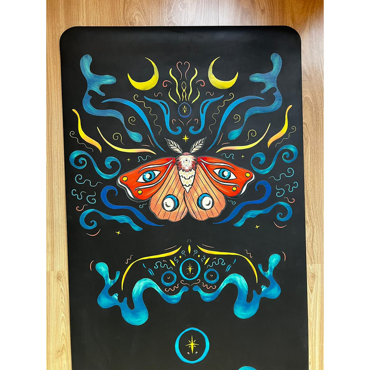 Uniart Moon Moth Yoga Mat - PU &amp; TPE Non-Slip Yoga Mat