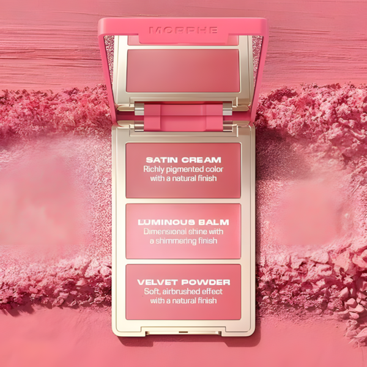 Morphe Cheek Thrills Multi-Finish Face Trio Palette Morphe Cheek Thrills Multi-Finish Face Trio Palette